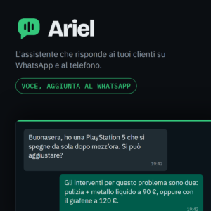 Ariel — voce, aggiunta al WhatsApp