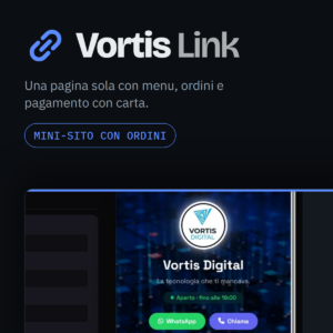 Vortis Link — mini-sito con ordini
